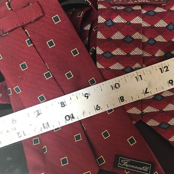 Faconnable Jos A Bank Red Ties Christmas Couture Bundle Lot Reds Blue Office - Picture 3 of 7